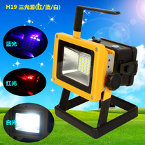 H19 handheld light 20 2 2LED red green flashing warning light outdoor sports car intense light double charging cylinder