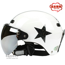 Taiwan Huatai five-pointed star white black star Harley electric motorcycle helmet men and women sunscreen ultraviolet summer four seasons