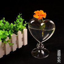 Transparent glass countertop vase creative love vase hydroponic decorative utensils home accessories