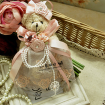 Bathroom kitchen hand towel hanging ring Korean cartoon lace fabric Home teddy bear hanging towel hanging