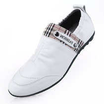 Business casual leather shoes mens fashion low help shoes round head Korean version set foot soft bottom shoes punk wind plus car bean-bean shoes