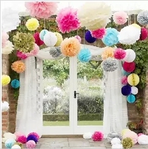 Opening wedding wedding room childrens birthday party decoration peony background layout paper flower ball pull 20CM