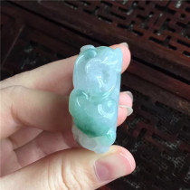 (Mingkai Jade) natural A jade waxy A piao lv lucky brave ban zhi ring