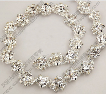 Shiny S-shaped rhinestone chain DIY bridal wedding dress drill stage costume sandals T-shirt hat trim strip