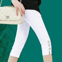 Rotaiman leggings womens summer thin black seven-point pants Womens summer thin seven-point pants Large size pencil pants