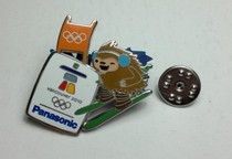 2010 Vancouver Winter Olympics badge sponsor Panasonic mascot ski badge