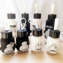 South Korea Super Marine Corps white glass water Cup portable creative silicone fashion kettle children anti-scalding cup