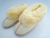 British Artificial㊣ hand-made especially soft and comfortable wool non-slip soft-soled home shoes