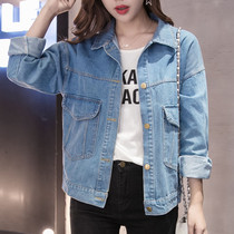 2021 spring and autumn new Korean version wild student BF jacket denim jacket womens loose plus size denim jacket