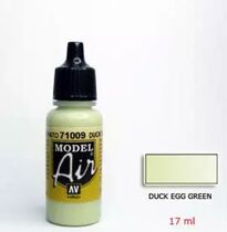 Spanish vallejo (AV lacquer) spray painted water-based paint 71009 duck egg green 17ML