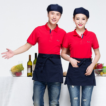 Hotel catering waiter summer restaurant dessert Internet cafe supermarket T-shirt fast food restaurant overalls T-shirt short sleeve