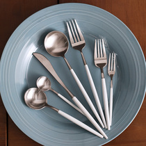 WUXIN Western knife and fork set Household full set of 304 stainless steel spoon three-piece set of personalized dinner knife steak tableware