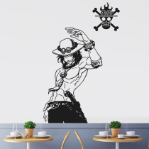 Sea thief Wang Aise secondary Yuan Cartoon Art Wall Sticker Wallpaper Dormitory Dorm Room University Student Wall Decoration Sticker