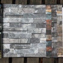 Chinese retro wallpaper stone gravel block 3D three-dimensional cultural stone living room restaurant aisle store decoration wallpaper