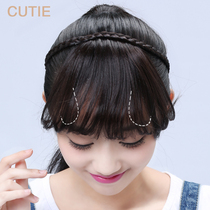 Jie drip wig piece lady hair band thin bangs cute lifelike Lianghai piece curly hair left kelp hair band