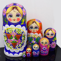Popular toys educational childrens birthday gift crafts hand-painted Russian features imported nesting doll 7 layers