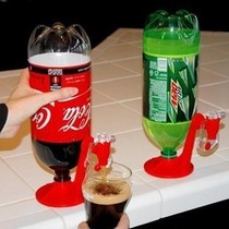 Coke bottle inverted water dispenser Sprite simple inverted water dispenser desktop mini water press creative small gift