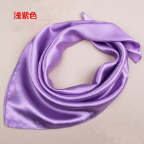 Professional square scarf performance men and women light purple small square scarf flight attendant bank hotel Spring and Autumn Silk scarves can be printed L0GO