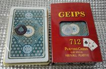 GEIPS Chipus-712 Plastic Frosted Poker PVC Knight Washable Durable Narrow White Edge 12 Pairs