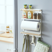 Refrigerator rack side rack Wall hanger non-perforated storage rack multi-function seasoning household kitchen paper holder