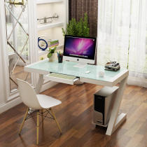 Simple floating window Internet café European-style tempered glass computer desk Desktop Home Jane About modern personality Provincial space 1 2