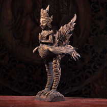 Thai Crafts Solid Wood Wood Carved Gold Lakry Pendulum Pieces Southeast Asian Style Business Clubhouse Furnishing Decoration