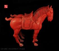 During the Cultural Revolution foreign exchange collection gifts non-legacy old goods natural lacquer lacquerware red hand-carved lacquer horse ornaments