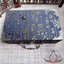 High-grade bronze antique font hand string box agarwood 20 small leaf red sandalwood 2 0 beads box jewelry packaging box