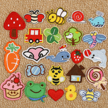 Small patch stickers children cartoon embroidery cloth decals clothing accessories dress denim pants repair