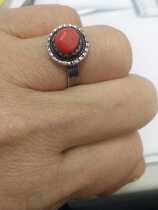 French Inlaid Ruby Silver Ring Seabed Color High-end Centuries-old Art Antique Collection Canon