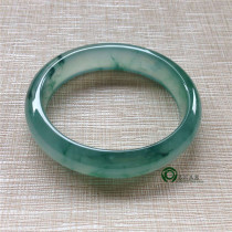 Myanmar natural old pit A goods jade jade bracelet Ice species Hibiscus green jade bracelet for women with certificate KC377