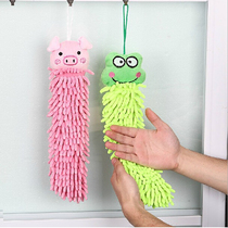 Korean creative hanging heat insulation towel Hu velvet absorbent kitchen towel thick soft towel hanging towel handkerchief