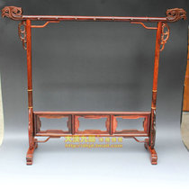 Lao big red acid branch wood carving brush hanging Mahogany brush holder pen hanging antique pen holder Four treasures of Wenfang