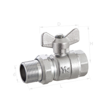 New Yongdexin All copper inner and outer wire live ball valve External tooth ball valve Copper live joint valve 220 chrome plated disc handle ball valve