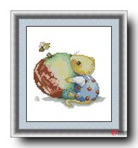 Precision printing French DMC cross stitch kit * mouse and Apple (DW0503)