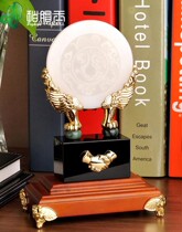 Big-name decoration natural jade dragon plate gift box high-end Longxing world business opening promotion gift to the leader