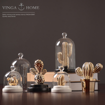 Nordic ceramic cactus ornaments decorate the rooms small accessories creative home living room furnishings glass cover