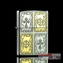 Special cabinet Original assembly ZIPPO windproof kerosene lighter 2RTG-CRO plated platinum double decor