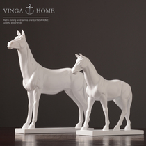 Modern simple soft decoration resin horse living room TV cabinet model room animal ornaments home furnishings