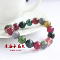 Natural rare Brazilian tourmaline bracelet colorful cat eye tourmaline bracelet luxury enjoyment