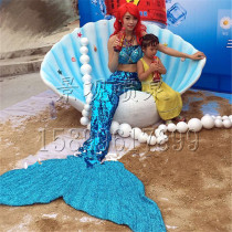 Spot resin ocean theme wedding Real Estate Conference large mermaid shell seat props ornaments