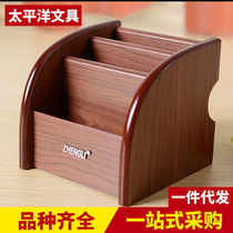 Korean fashion mahogany pen holder creative wooden pen holder multifunctional wooden craft stationery pen holder 5005