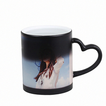  Color-changing water cup diy custom creative couple heating mark printing photo shaking sound magic cup girls  day gift
