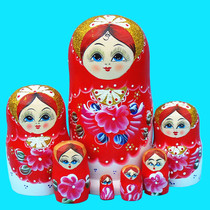 Popular toys educational childrens birthday gift crafts hand-painted Russian features imported nesting doll seven layers