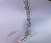 1 4cm shiny figure 8 Middle East 888 rhinestone chain clothes collar wedding boots decoration hand seam drill strip