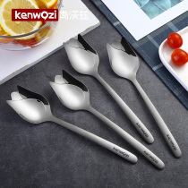  kenwozi 304 stainless steel spoon creative cute student Korean long handle household spoon spoon 2 packs