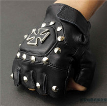 Retro punk rivet style Harley motorcycle gloves Motorcycle rider riding summer breathable half-finger gloves