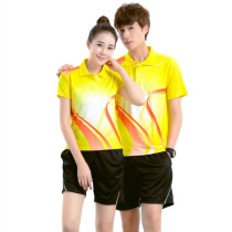 Badminton suit table tennis sportswear men and women match suit short sleeve lapel collar summer quick-drying team uniform group purchase