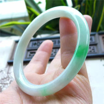 Mingkai jade 54 circle mouth old pit waxy seed floating sun green round jade bracelet Myanmar natural A goods jade 170329