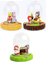 Dust glass cover diy creative living room micro landscape scene with jewelry crafts ornaments stump